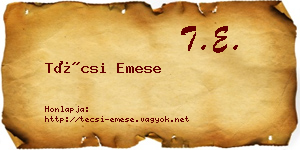 Técsi Emese névjegykártya